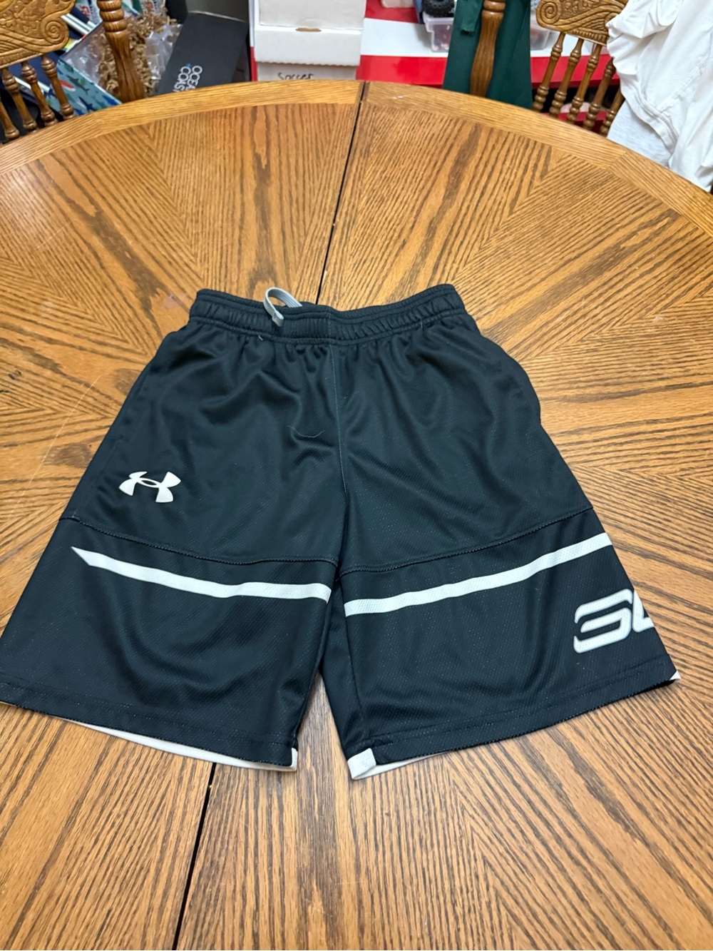 Under Armour BlackCurry  Shorts with White Trim and Logo